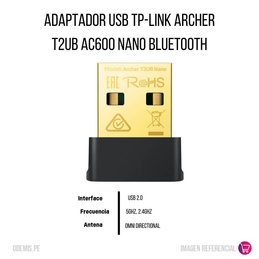 Adaptador Usb Tp-Link Archer T2UB AC600 Nano Bluetooth