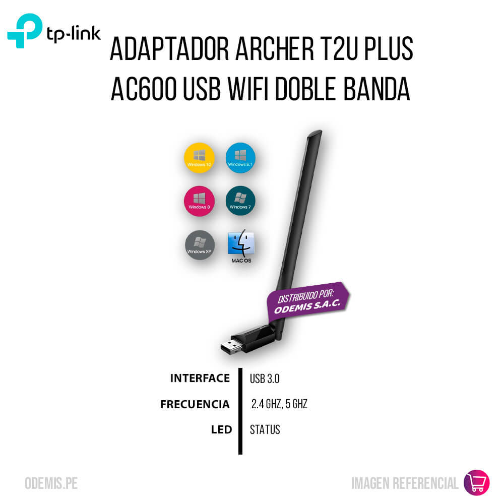 Adaptador Archer T2U Plus Ac600 Usb Wifi Doble Banda