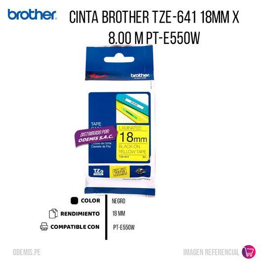 Cinta Brother Tze-641 18mm x 8.00 M PT-E550W Original