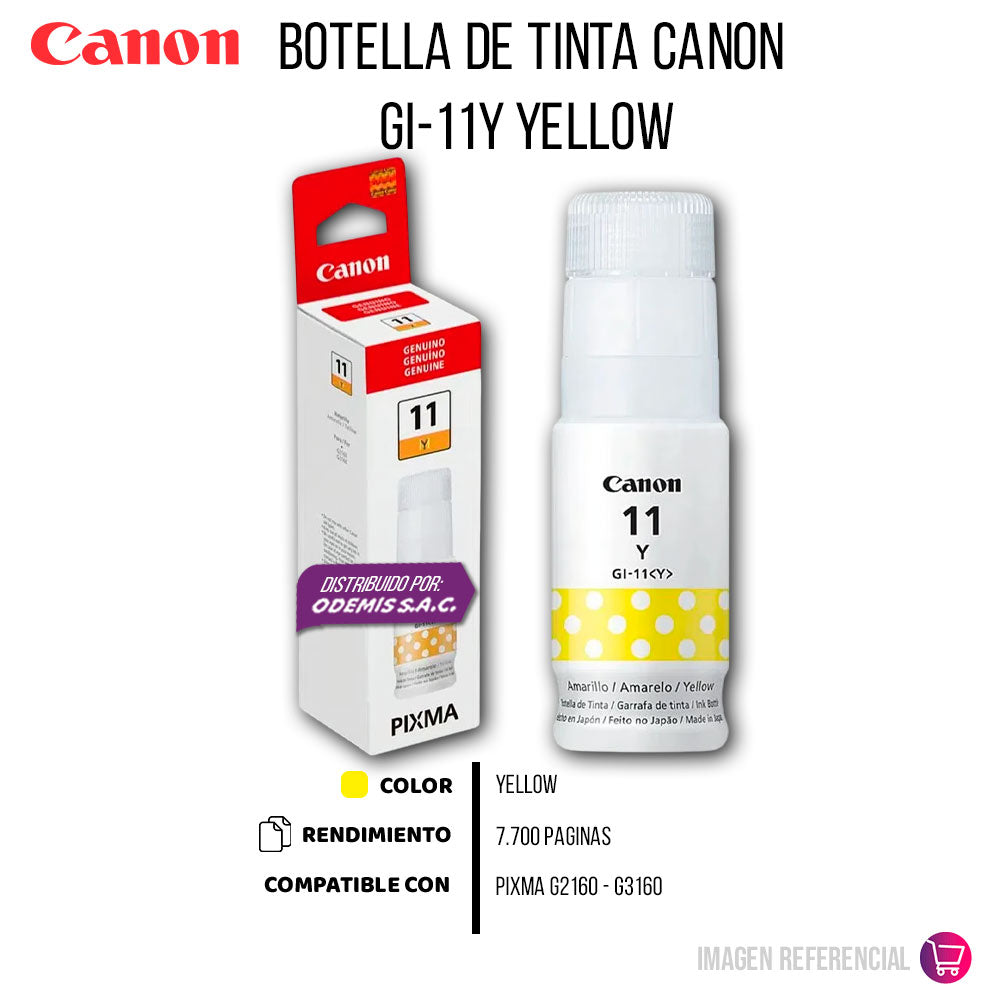 Tinta Canon Gi-11Y Yellow 6K Pág. G3160 Original