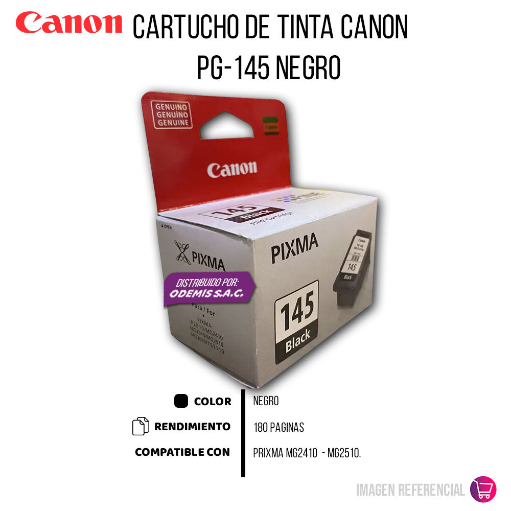 Tinta Canon Pg-145 Negro 8ML iP2810 Original