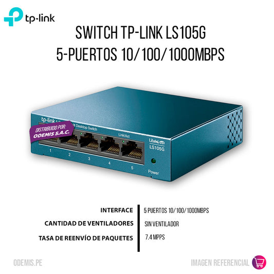 Switch TP-LINK LS105G 5-Puertos 10/100/1000Mbps Sobremesa