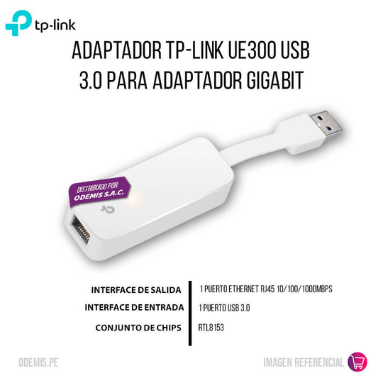 Adaptador Tp-Link UE300 Usb 3.0 Para Adaptador Gigabit Con Red Ethernet