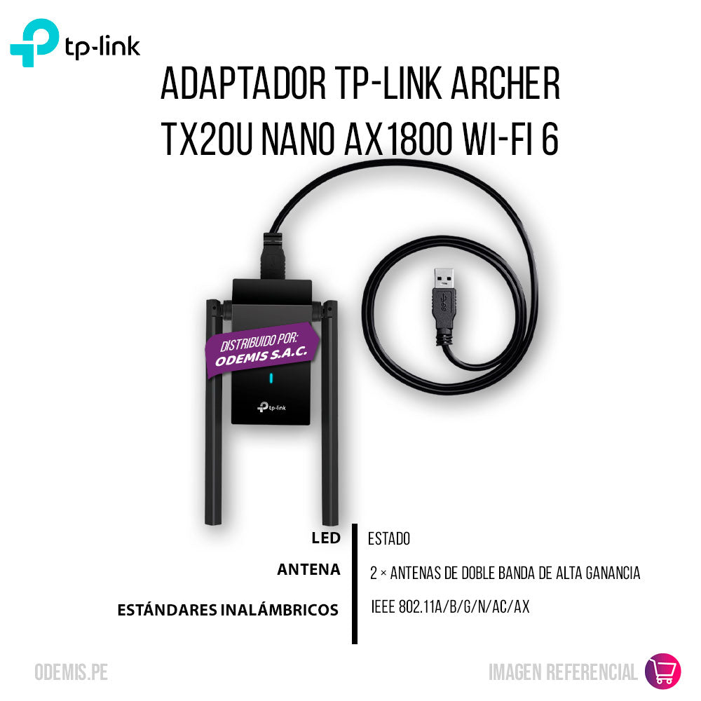 Adaptador Tp-Link Archer Tx20U Nano Ax1800 Wi-Fi 6