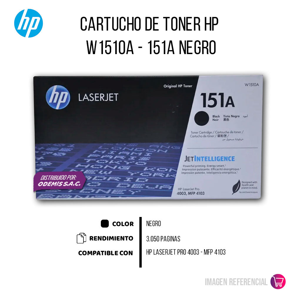 Toner Hp 151A Negro W1510A 3050 Pág. 4003 Original