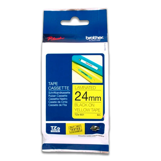 Cinta Brother Tze-651 24mm x 8.00 M PT-D600 Original