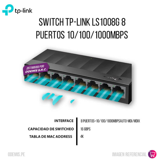 Switch Tp-Link Ls1008G 8 Puertos 10/100/1000Mbps