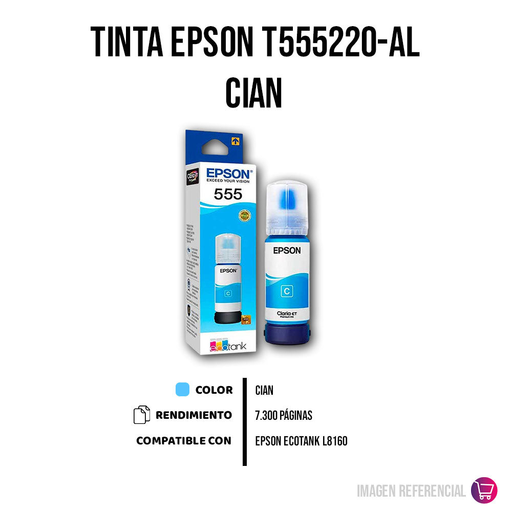 Tinta Epson T555220-Al Cian Para L8160