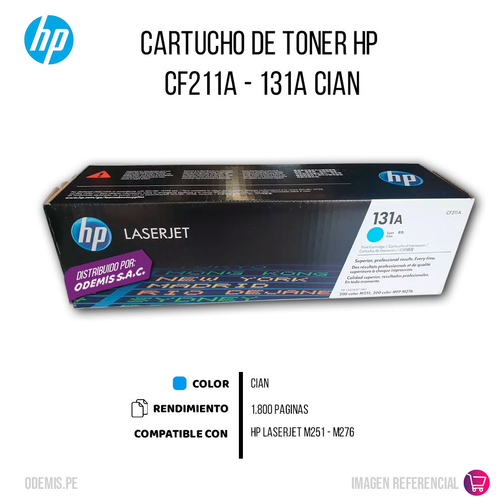 Toner Hp Cf211A (131A) L.J. 200 M276 Cyan