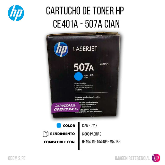 Toner Hp 507A Cyan Ce401A 6K Pág. M551dn Original