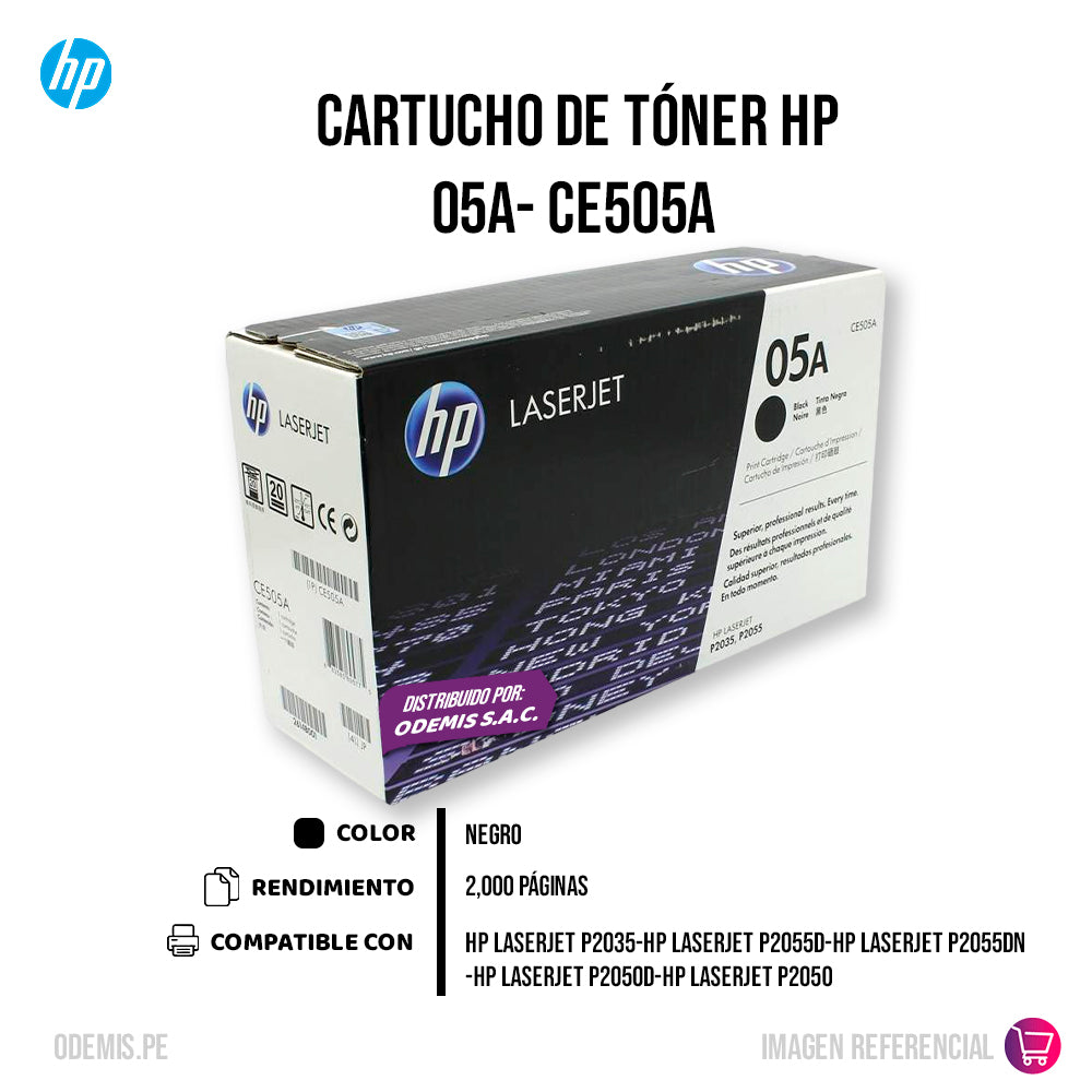 Toner HP 05A Negro CE505A 2300 Pág. P2050 Original