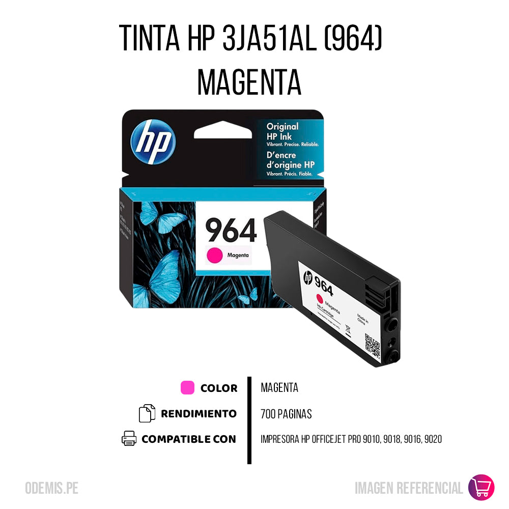Tinta Hp 3Ja51Al (964) Magenta (Ojp 9010) 700 Pgs