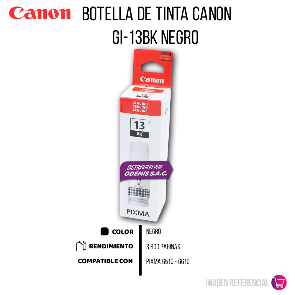 Tinta Canon Gi-13 Black 70ML G510, G610 Original