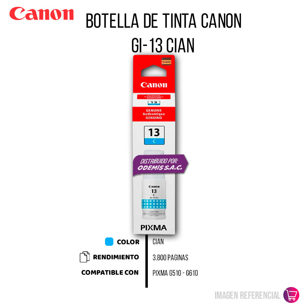 Tinta Canon Gi-13 C Cian 70ML G510 Original