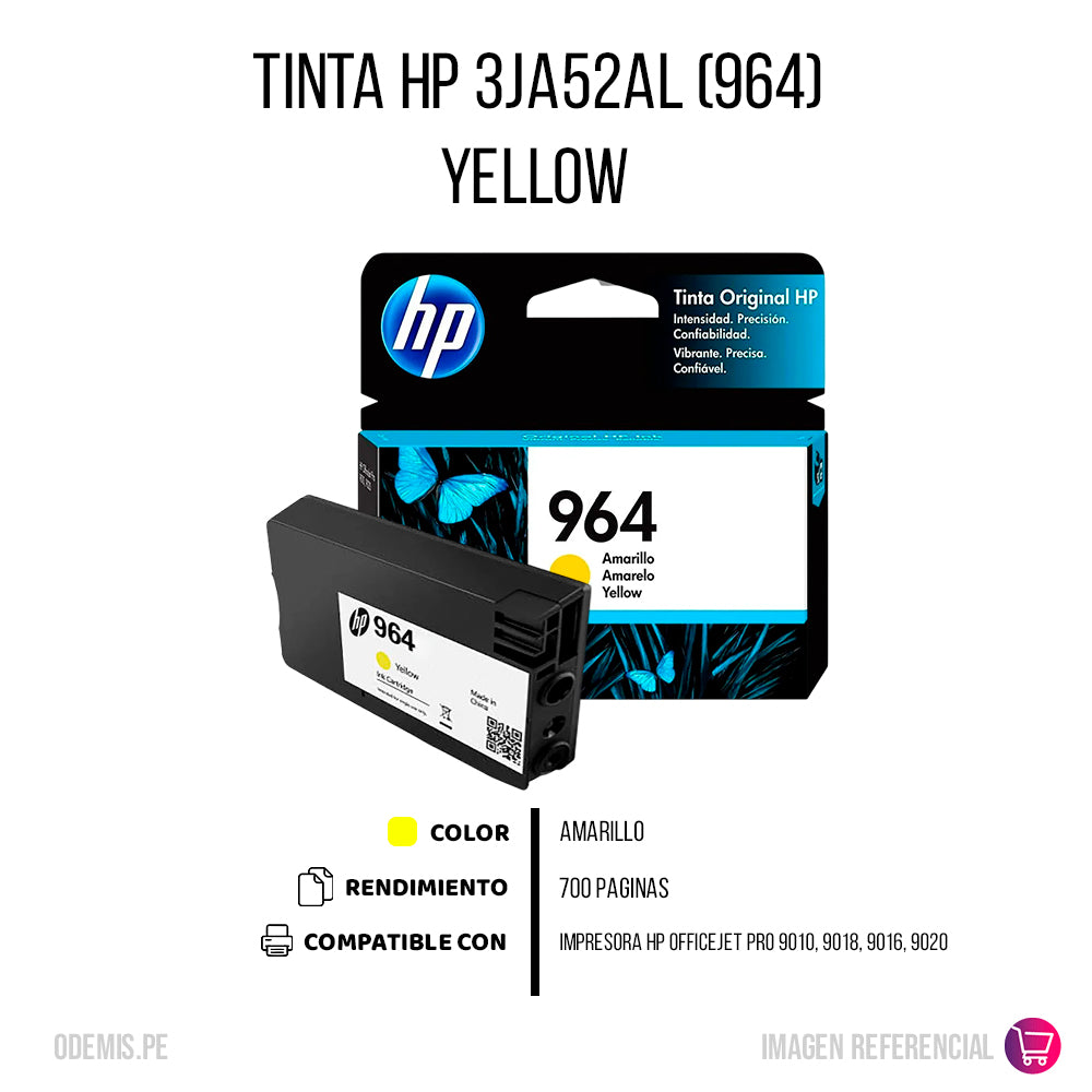 Tinta Hp 3Ja52Al (964) Yellow (Ojp 9010) 700 Pgs