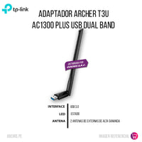 Adaptador Archer T3U AC1300 Plus USB Dual Band