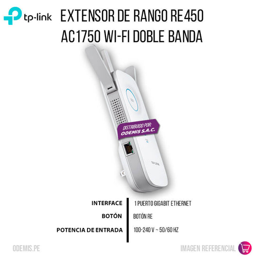 Extensor de Rango RE450 AC1750 Wi-Fi Doble Banda