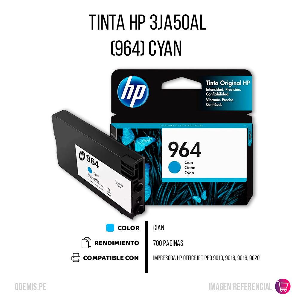 Tinta Hp 3Ja50Al (964) Cyan (Ojp 9010) 700 Pgs