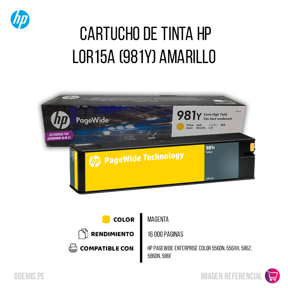 Tinta Hp 981Y Yellow L0R15A 16K Pág. 56DN Original