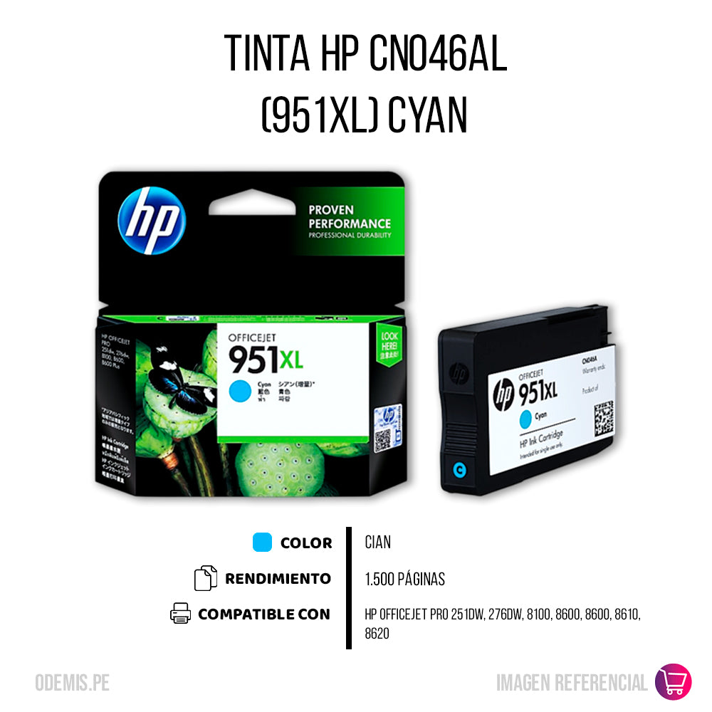Tinta Hp Cn046Al (951Xl) Cyan (1500 Pag)