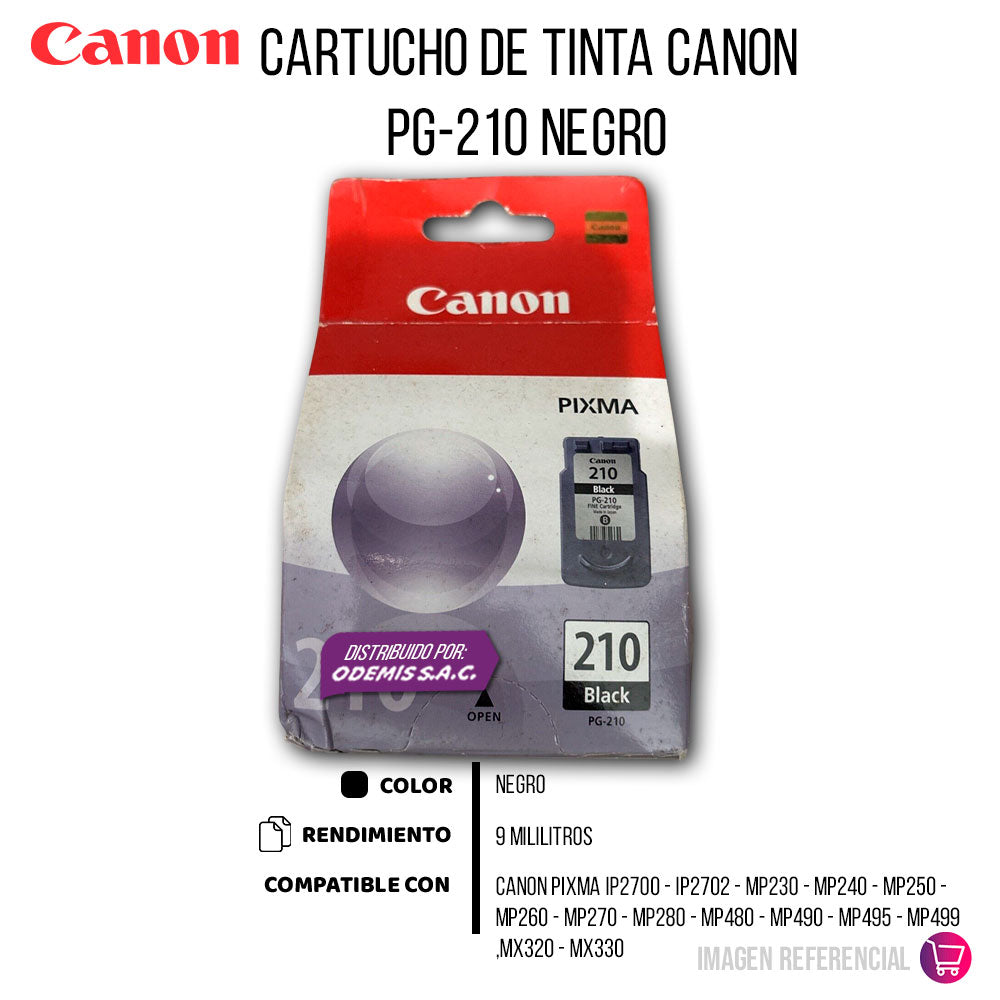 Tinta Canon Pg-210 Negro 9ML iP2700 Original