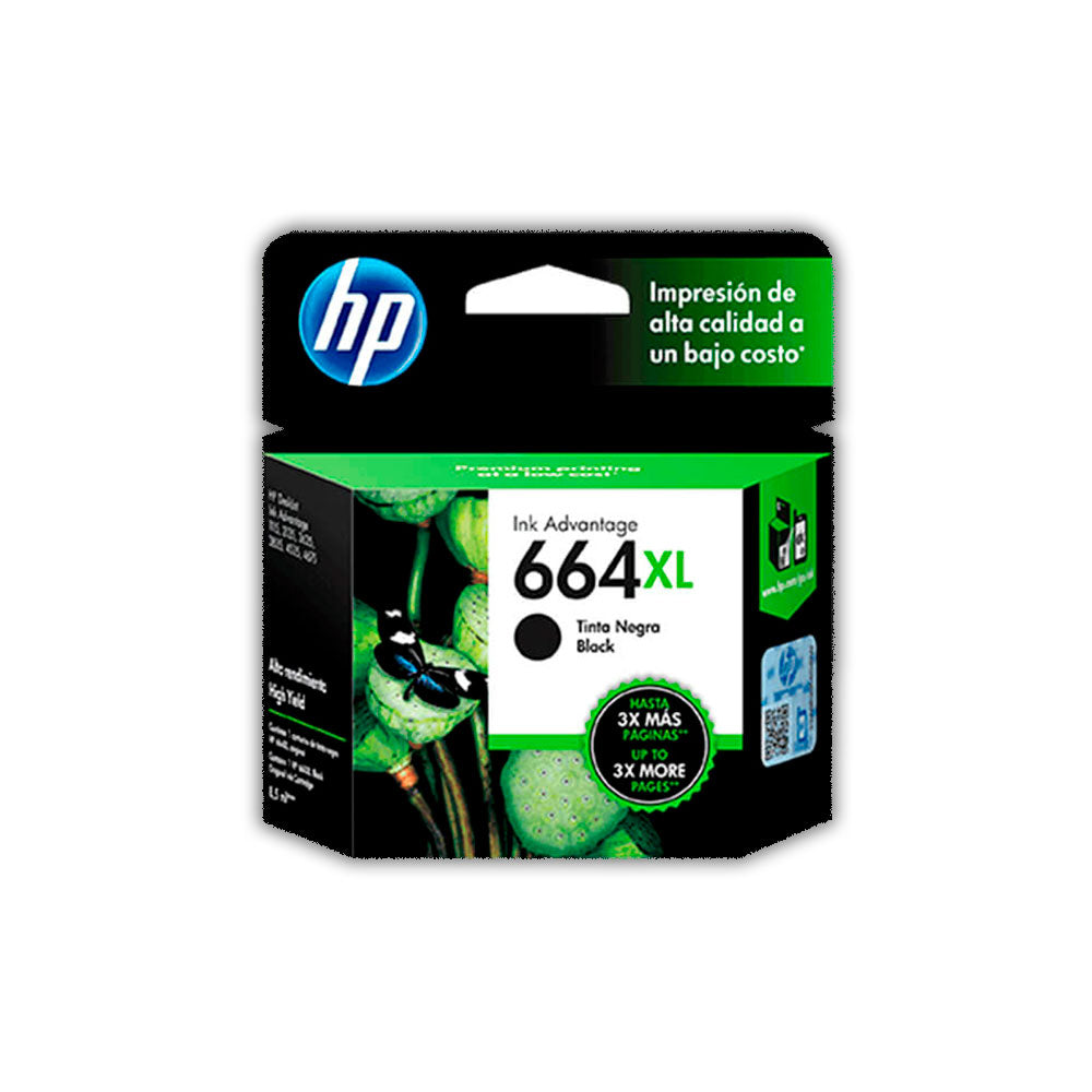 Tinta Hp 664Xl Negro F6V31Al 480 Pág. 1115 Original