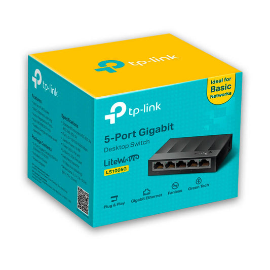 Switch TP-Link 5 Puertos LS1005G 10/100/1000 Mbps Escritorio