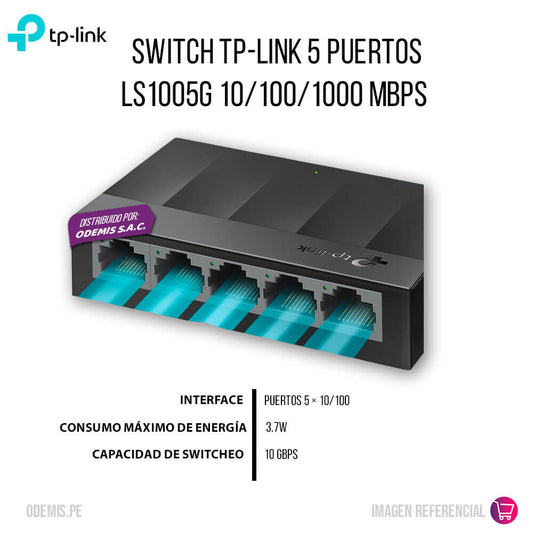 Switch TP-Link 5 Puertos LS1005G 10/100/1000 Mbps Escritorio