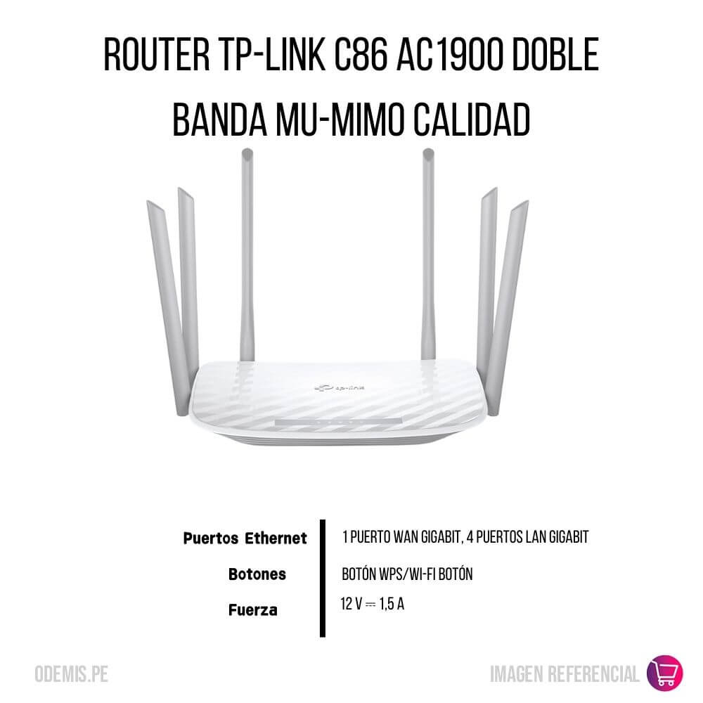 Router tp-link c86 ac1900 doble banda MU-MIMO Calidad