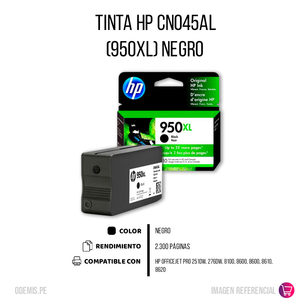 Tinta Hp Cn045Al (950Xl) Negro (2300 Pag)