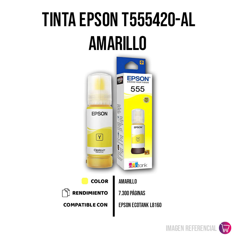 Tinta Epson T555420-Al Amarillo Para L8160