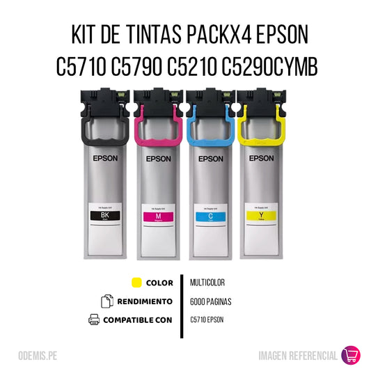 Kit Tintas Epson T942 y T941 Color mas negro 250ml wf-C5710 Original