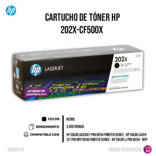 Toner Hp Cf500X (202X) Negro M254dw, M254dn 3200 pág Original