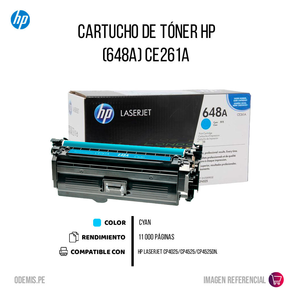 Toner Hp Ce261A (648A) Cyan CP4025, CP4525 11,000 pág Original