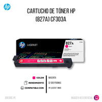 Toner Hp Cf303A (827A) Magenta M880z, M880z 32,000 pág Original