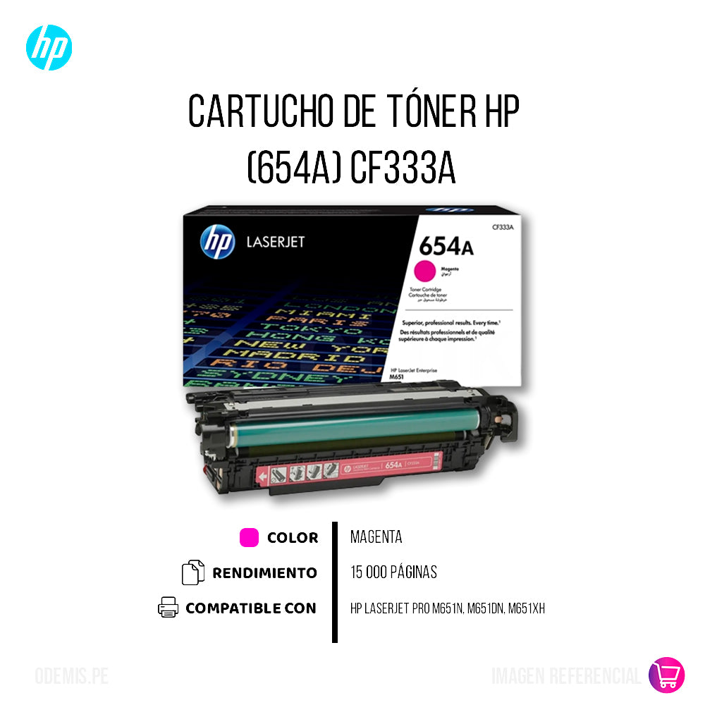 Toner Hp Cf333A (654A) Magenta M680, M651 15,000 pág Original