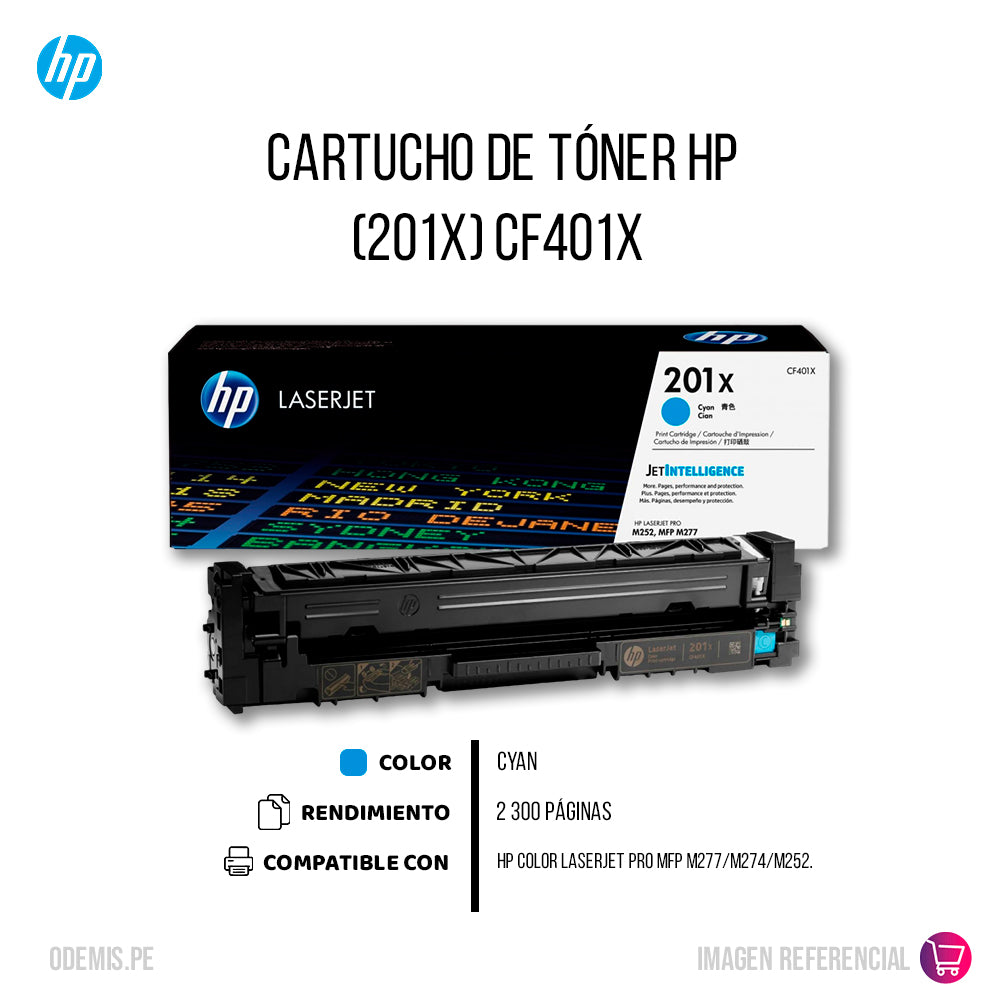 Toner Hp Cf401X (201X) Cyan M274n, M277dw 2300 pág Original