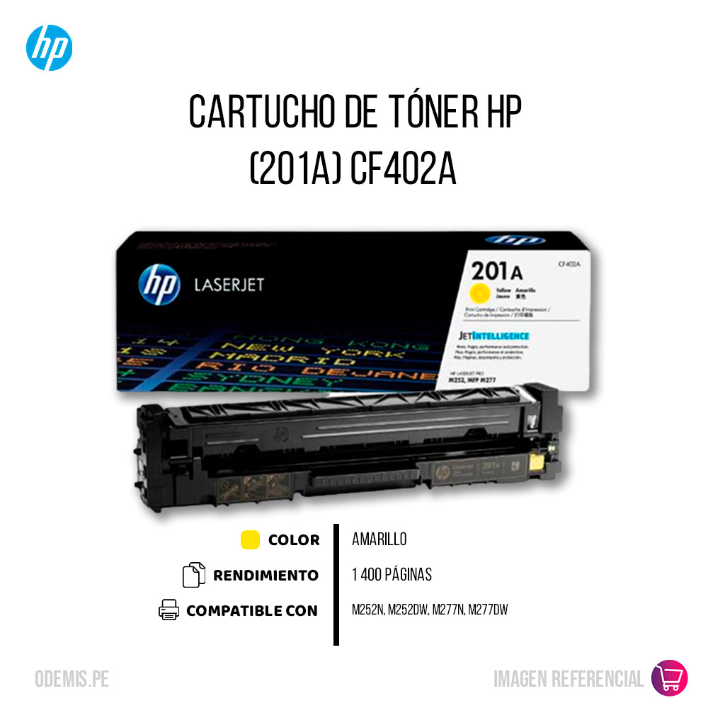 Toner Hp Cf402A (201A) Yellow M252dw, M274n 1,400 pág Original