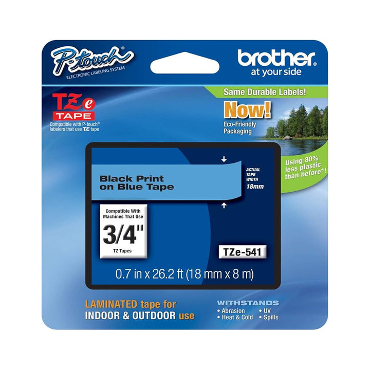 Cinta Brother Tze-541 Black On Blue 18Mm(3/4")