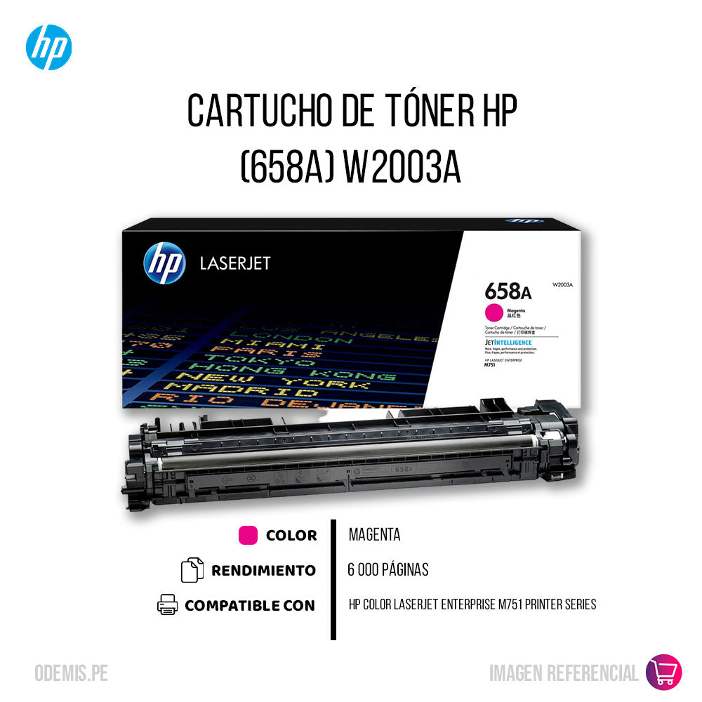Toner Hp W2003A (658A) Magenta M776dn M776z 6,000 Pgs Original
