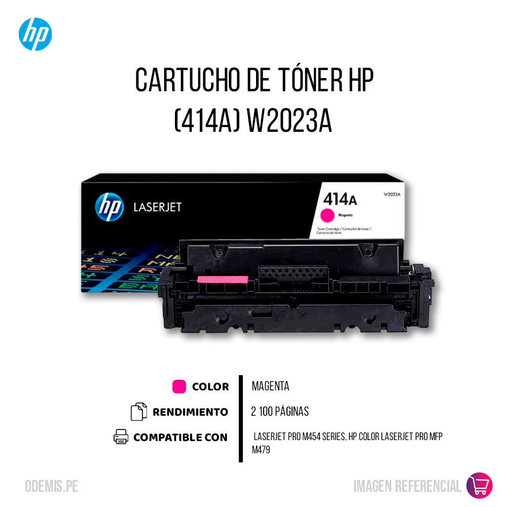 Toner Hp W2023A (414A) Magenta M479dw M479fdn 2,100 Pgs Original