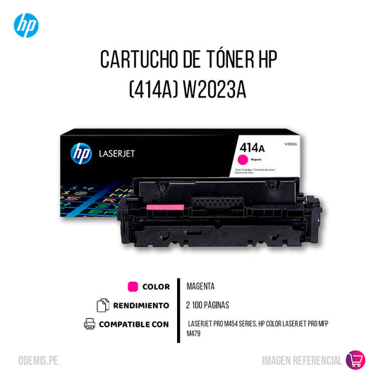 Toner Hp W2023A (414A) Magenta M479dw M479fdn 2,100 Pgs Original