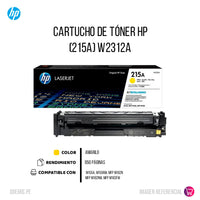Toner Hp W2312A (215A) Yellow M155nw M182n 850 Pags Original