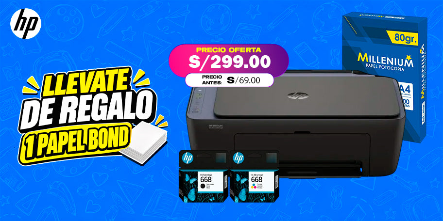 Impresora HP a S/ 299 con papel bond de regalo