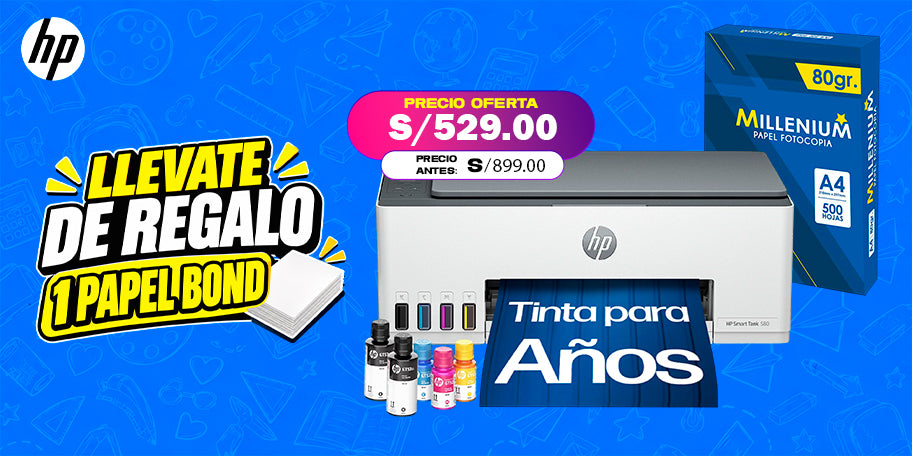Impresora HP Smart Tank a S/ 529 con papel bond de regalo