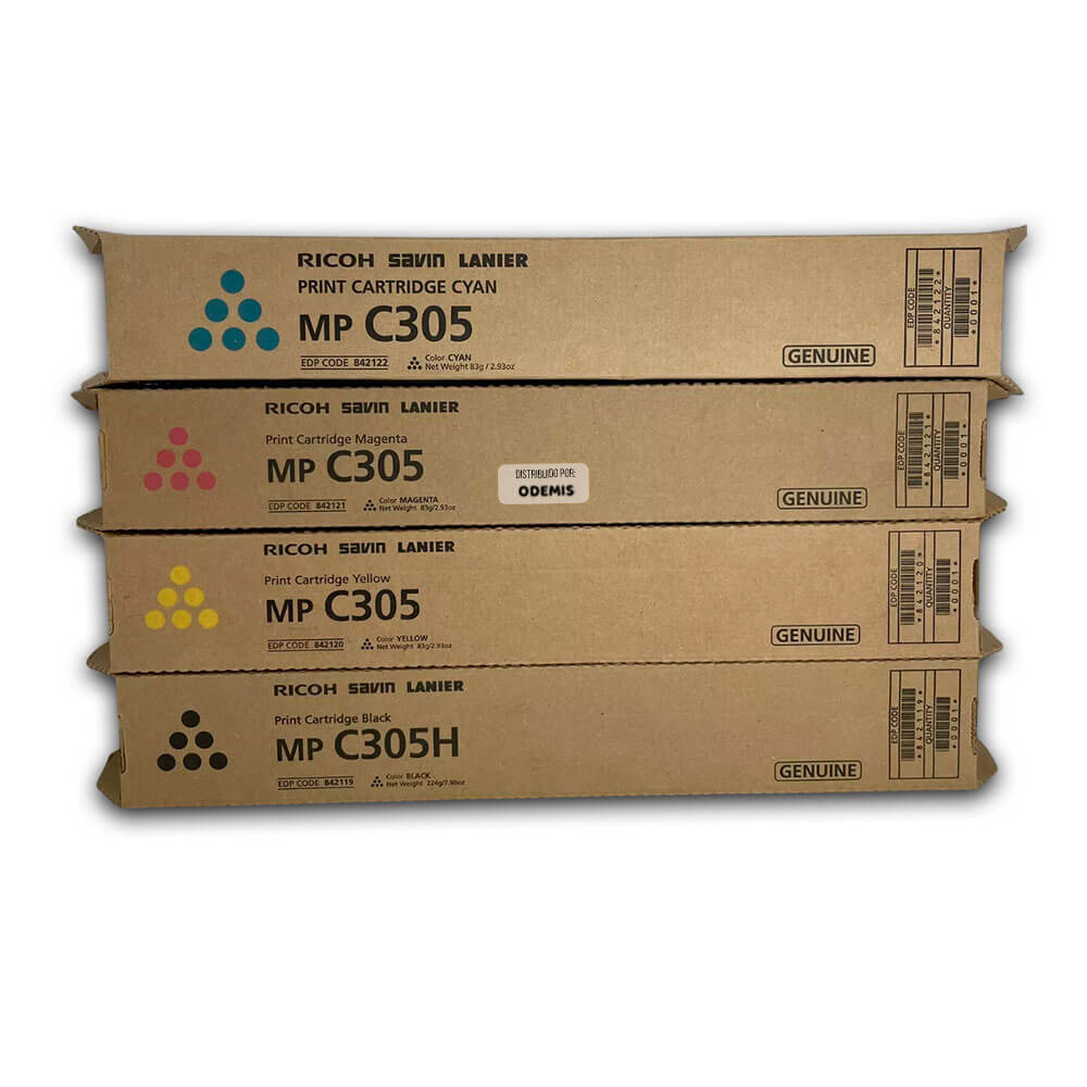 Toner Ricoh MP 305SP, MP C305SPF CYMK Original Pack Completo